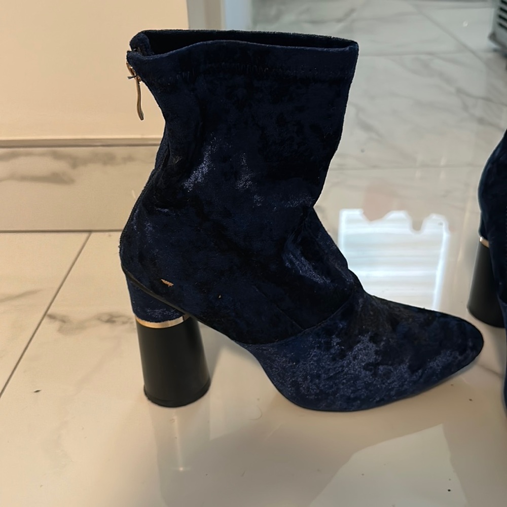 Blue velvet booties size 9